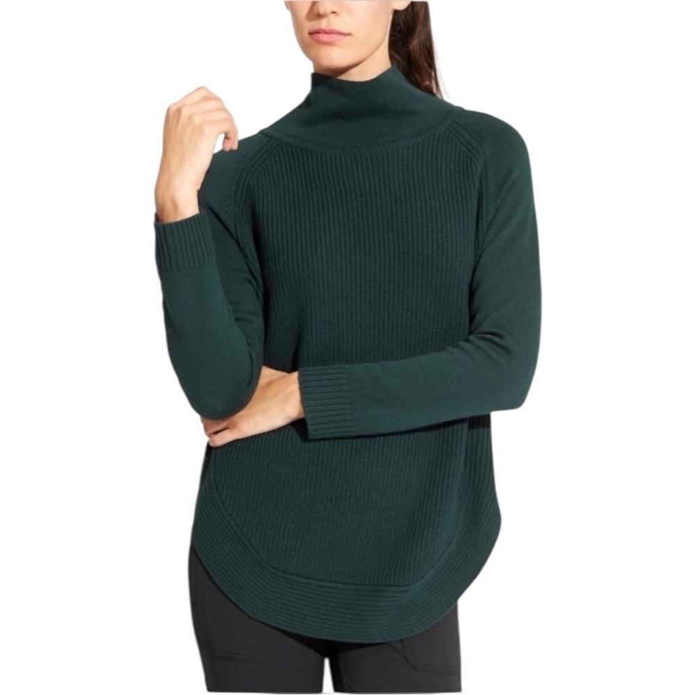 ATHLETA Ravine Tunic Merino Wool Mock Neck Sweater. Size Medium